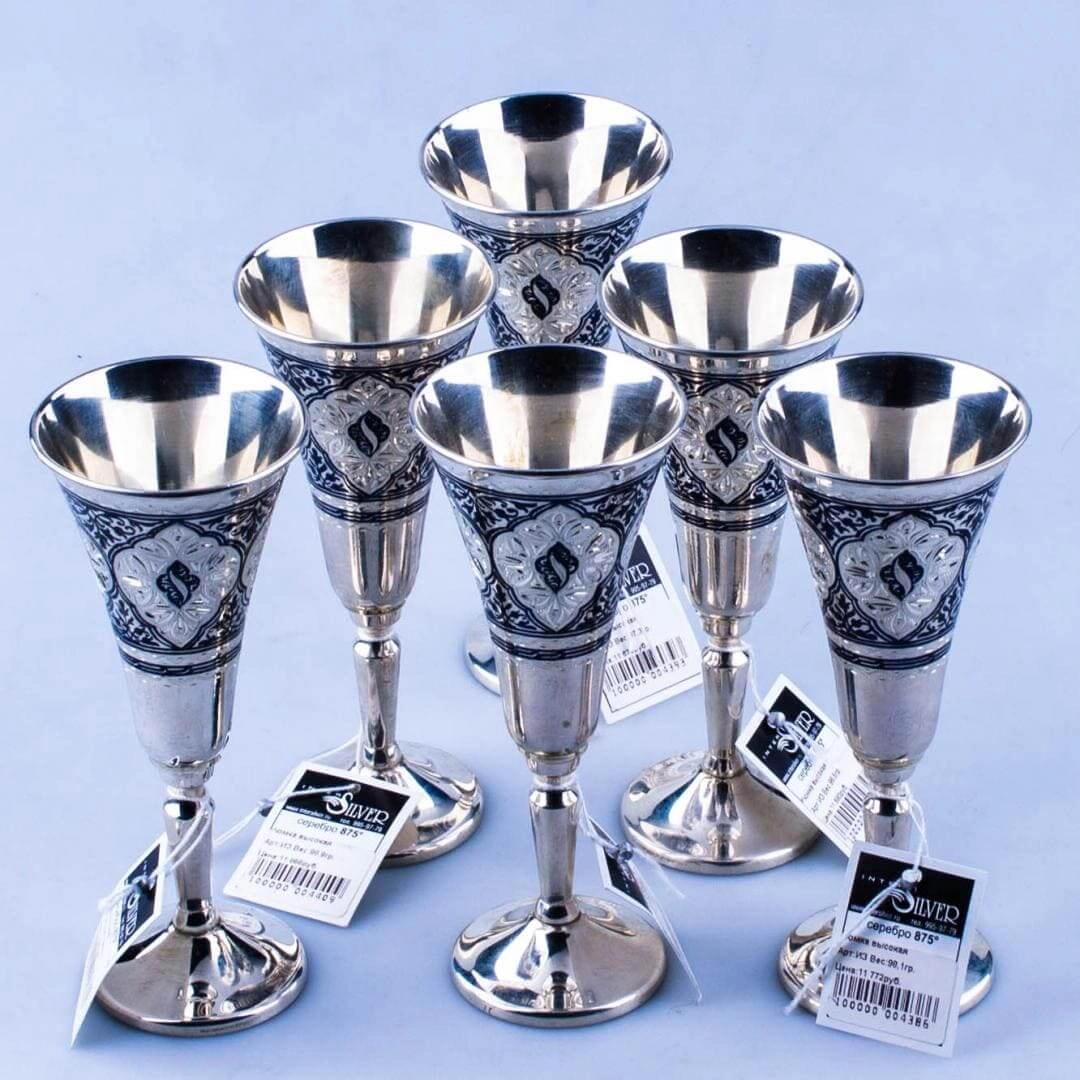 набор серебряных бокалов недорого
