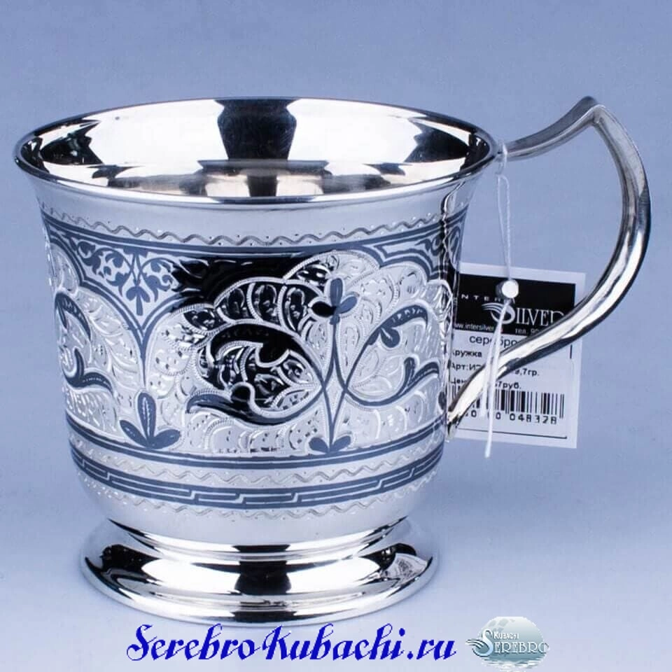 серебряная большая кружка