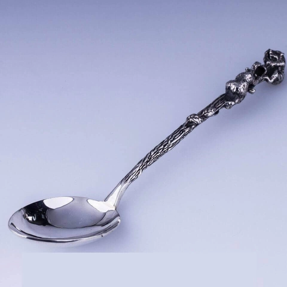 детская серебряная ложка медвежата