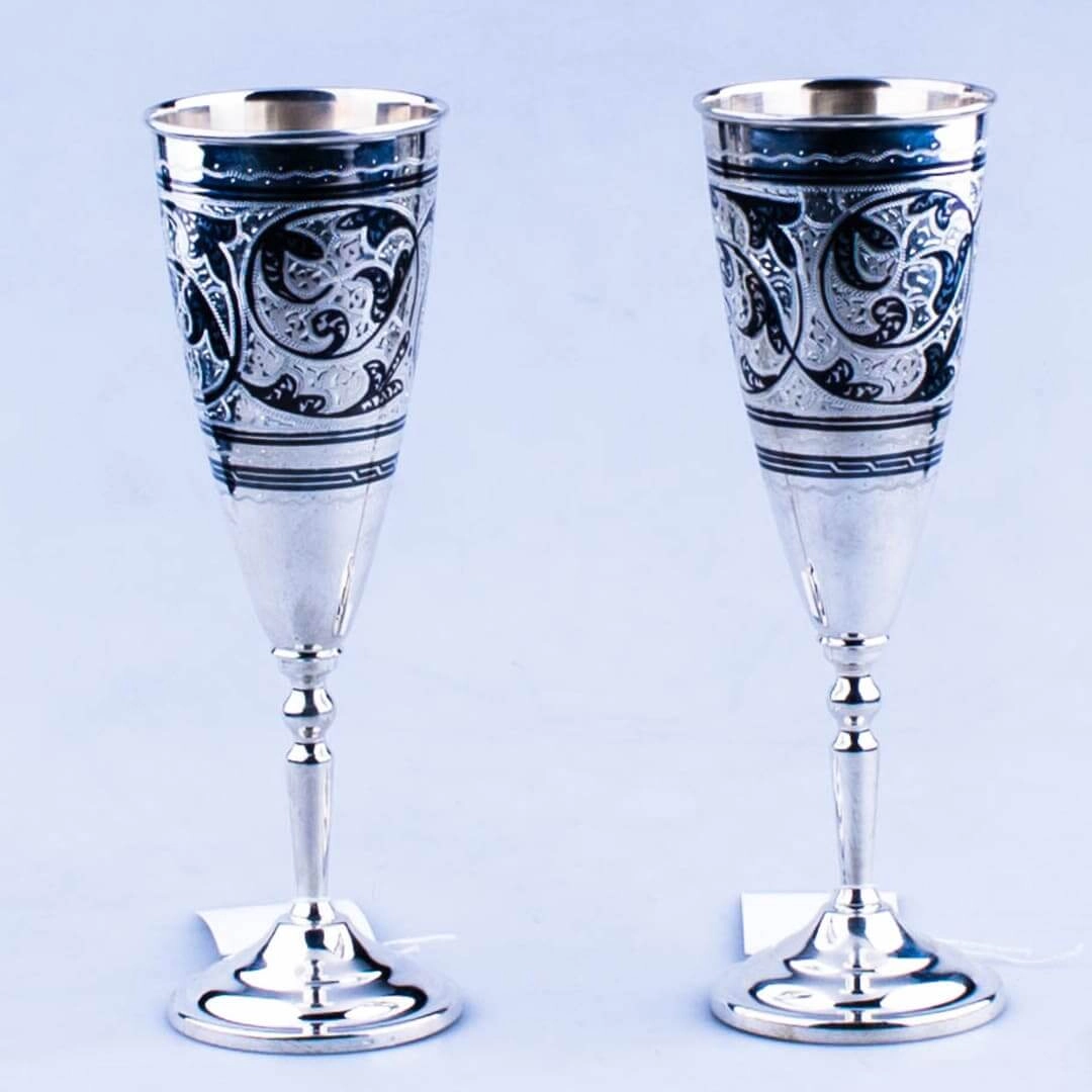 серебряные свадебные бокалы