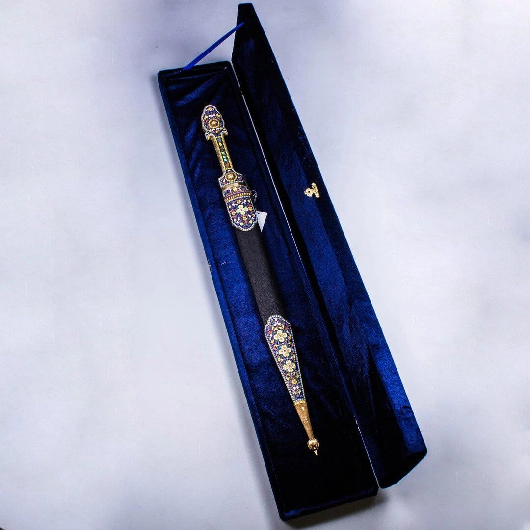 кинжал серебряный с эмалью