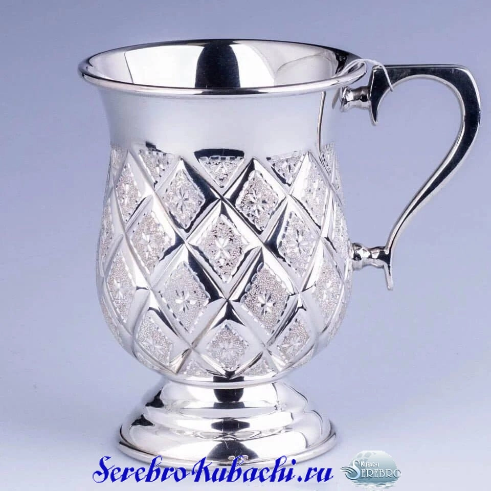 кружка серебряная алмазная грань
