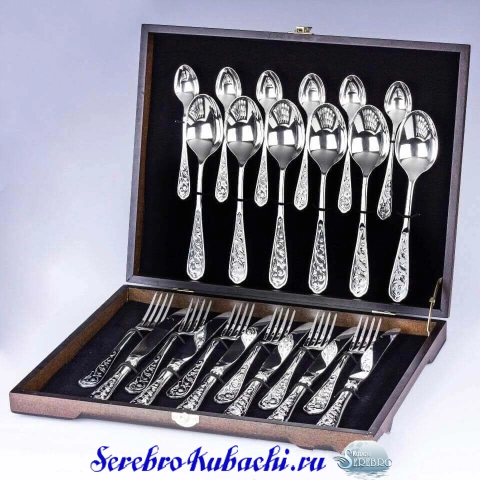 серебряные столовые приборы кубачи