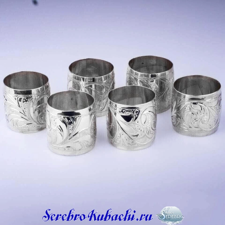 набор колец для салфеток серебро 875 пробы