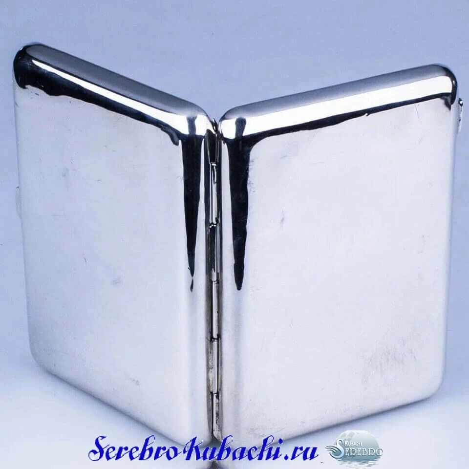 портсигар из серебра зеркальный