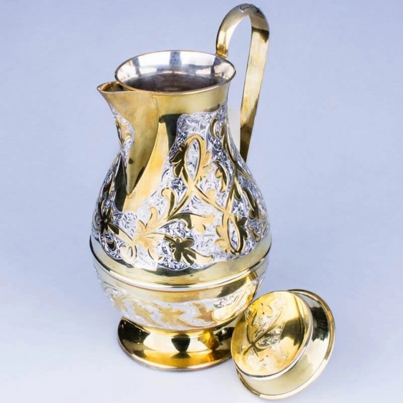позолоченный серебряный кувшин кубачи
