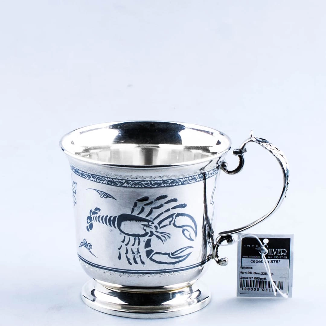 серебряная кружка рак