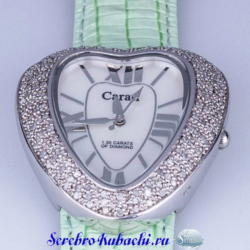 серебряные часы с бриллиантами