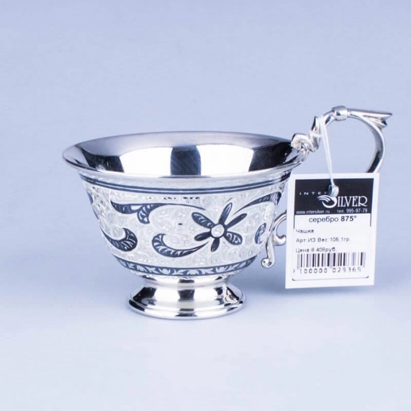 серебряная чайная чашка