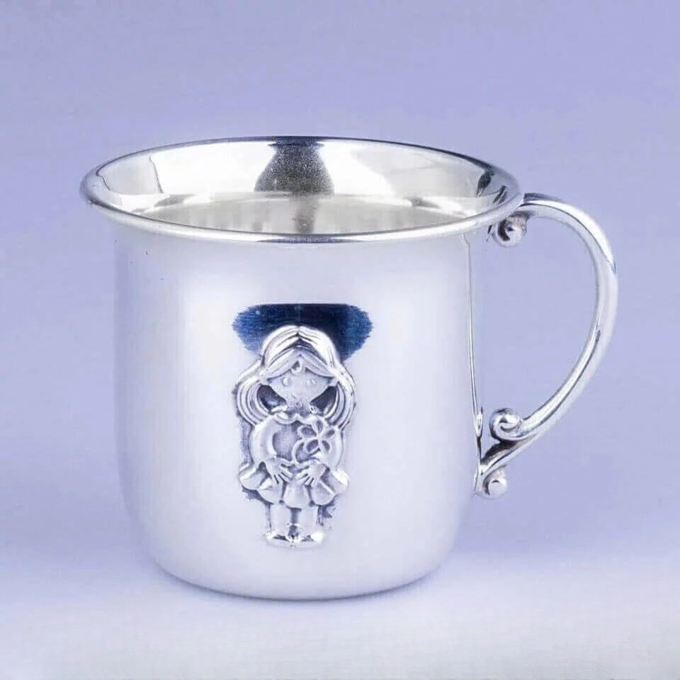 детская серебряная кружка