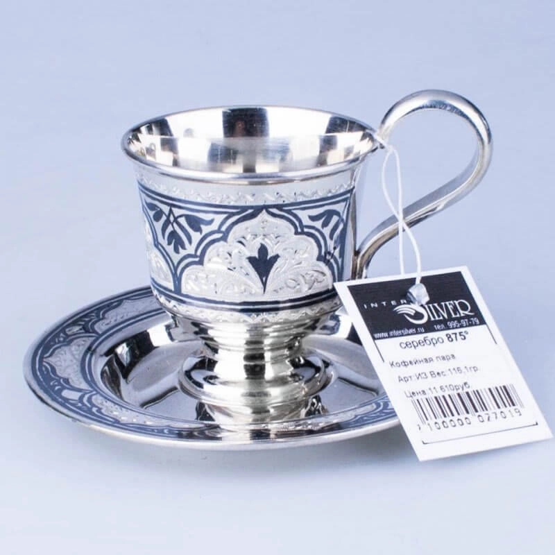 серебряная кофейная пара