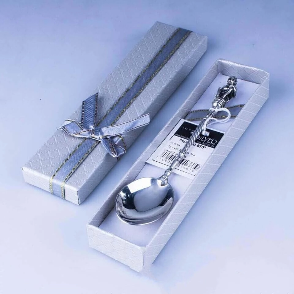 серебряная ложка ангел