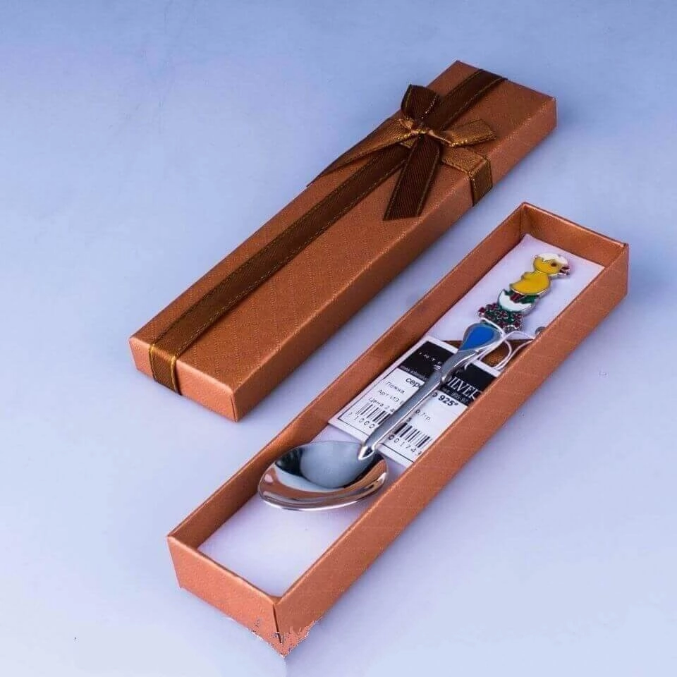 серебряная детская ложка