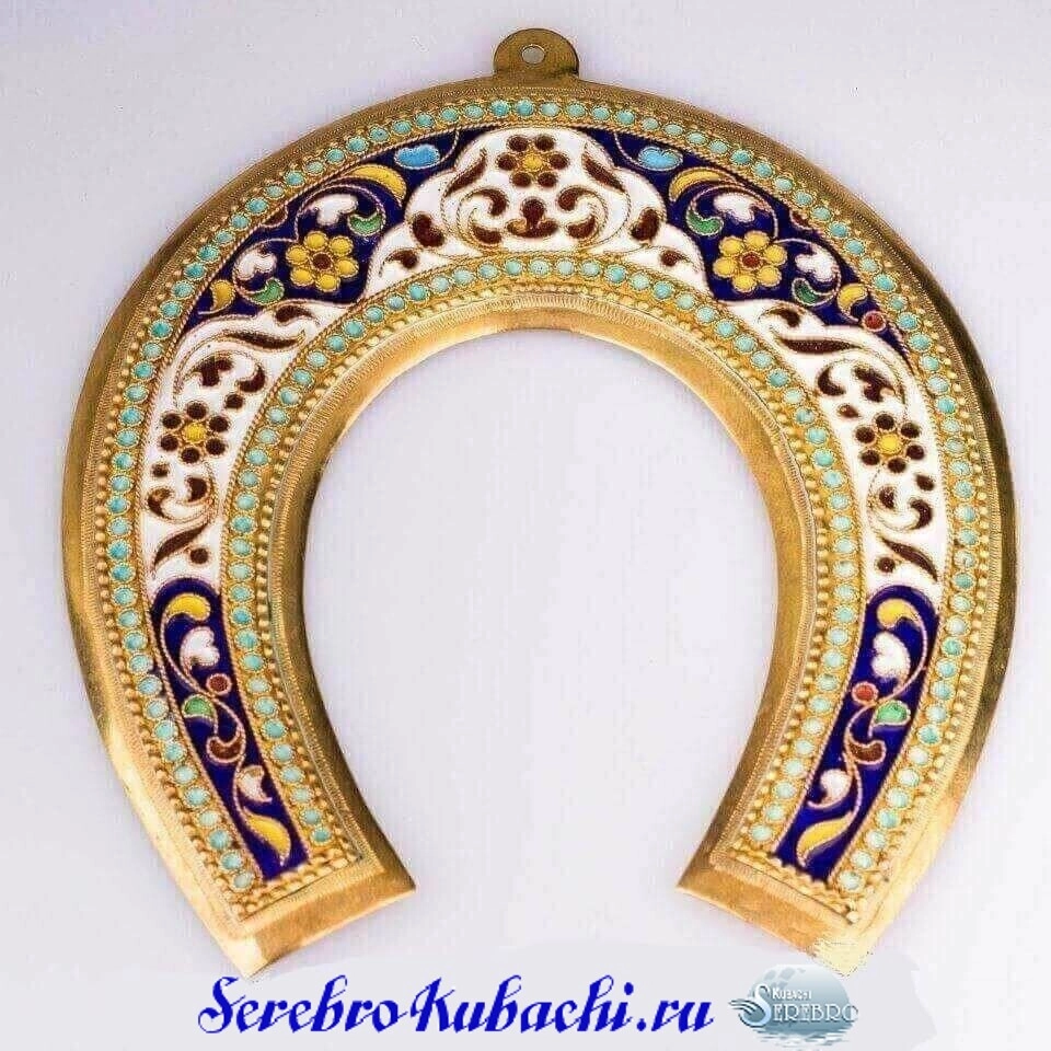 позолоченная серебряная подкова