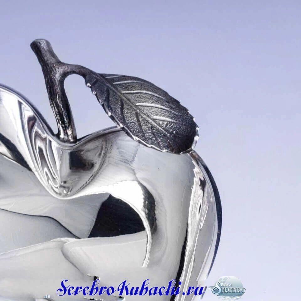 серебряная конфетница яблоко