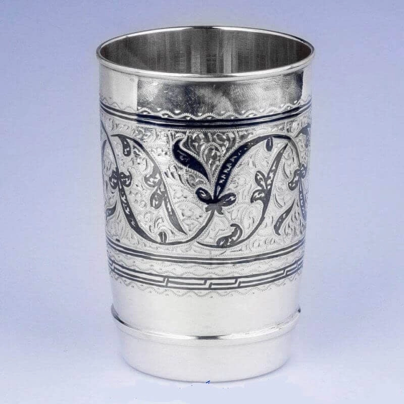 серебряный большой стакан