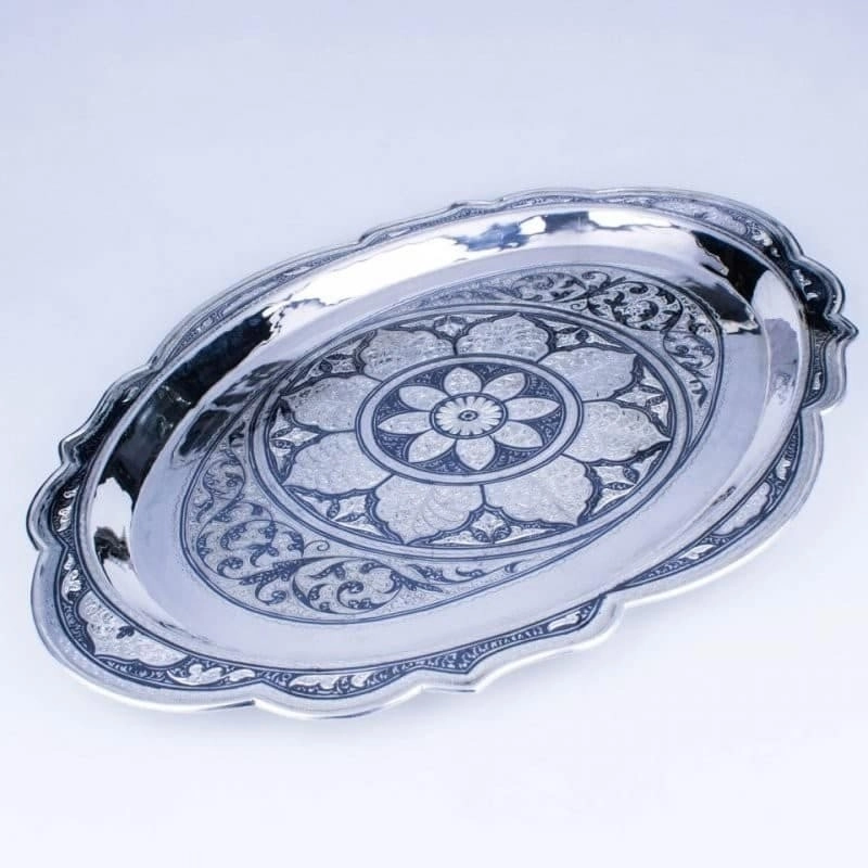 поднос столовый серебряный