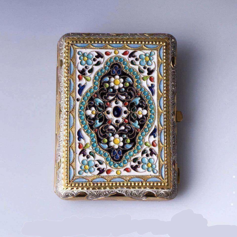 Alternative view of Серебряный портсигар с эмалью