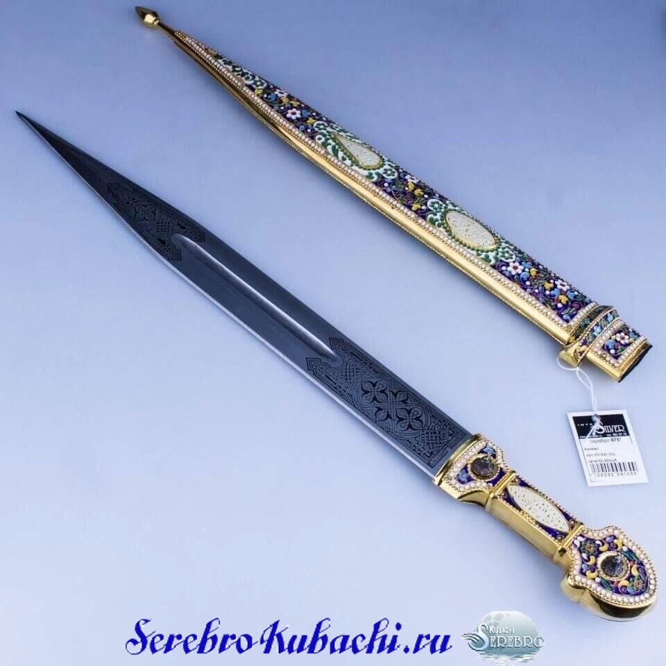 серебряный кинжал с эмалями