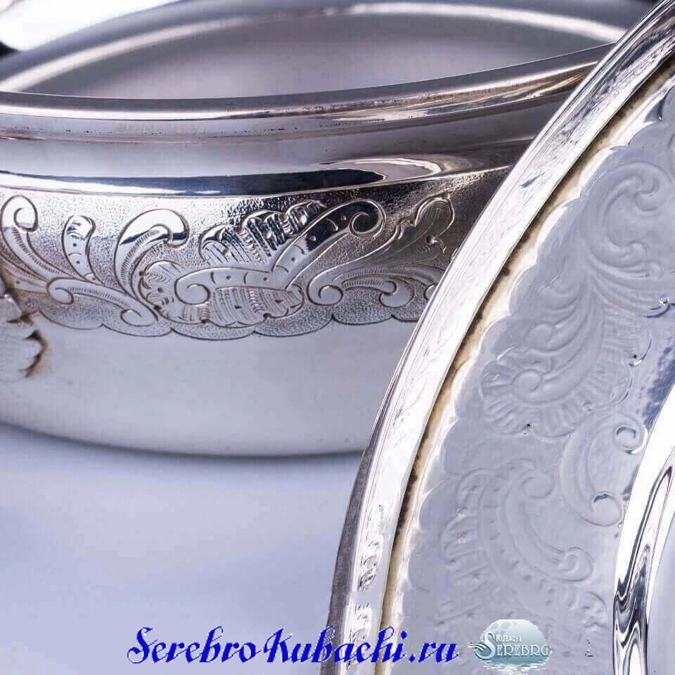 серебряная тюрина блюдо для горячего