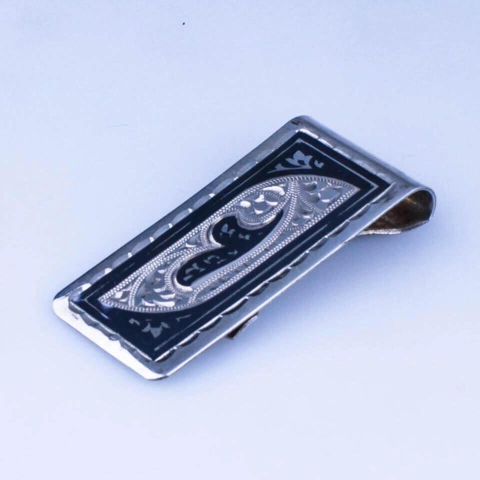 серебряный зажим для денег