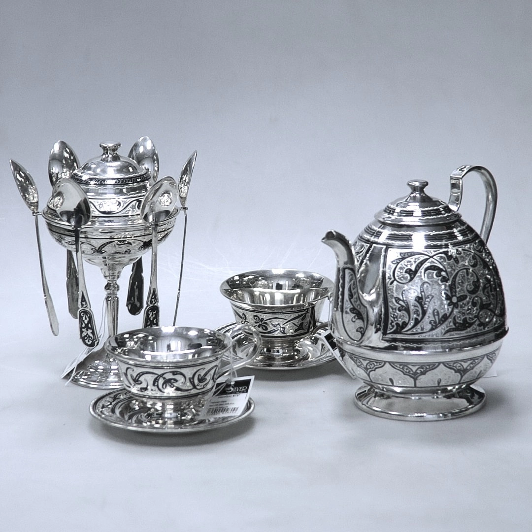 серебряный чайный набор кубачи