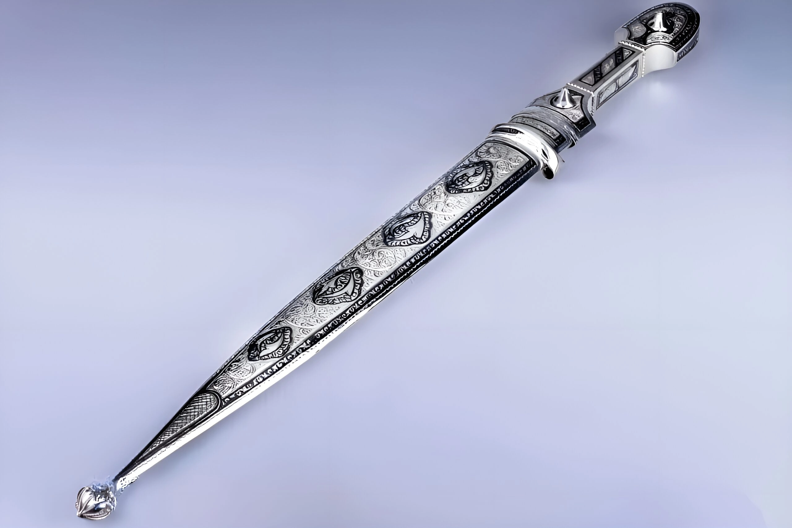 серебряный кубачинский кинжал