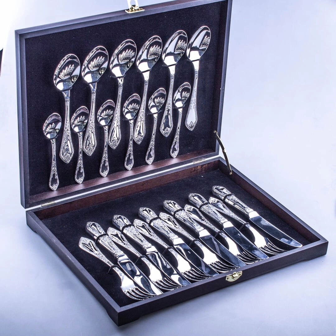 серебряные столовые приборы 24 предмета