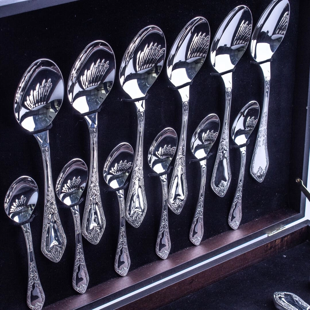серебряные столовые приборы 24 предмета