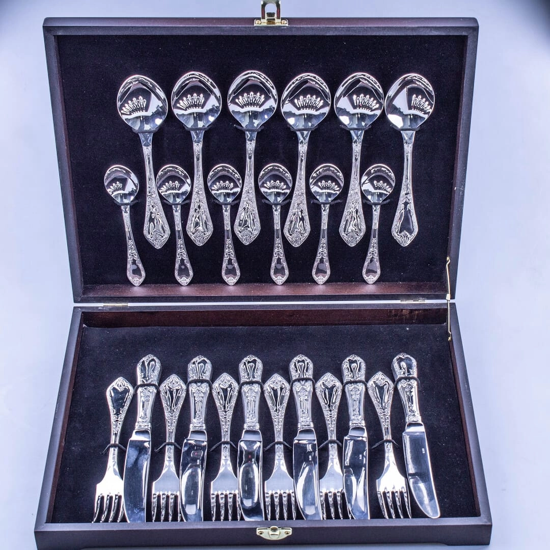 набор серебряных приборов 6 персон