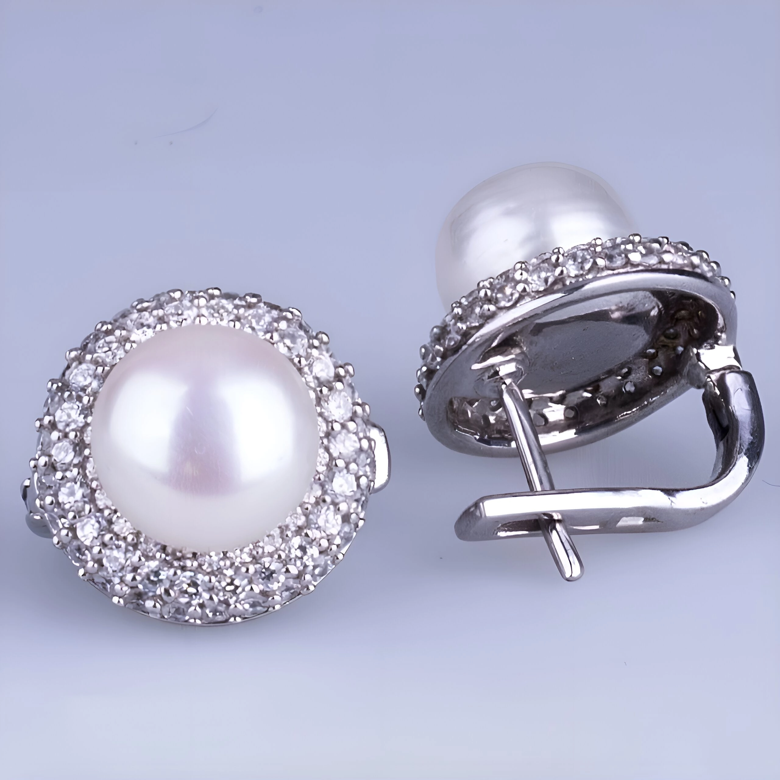 серебряные серьги с жемчугом