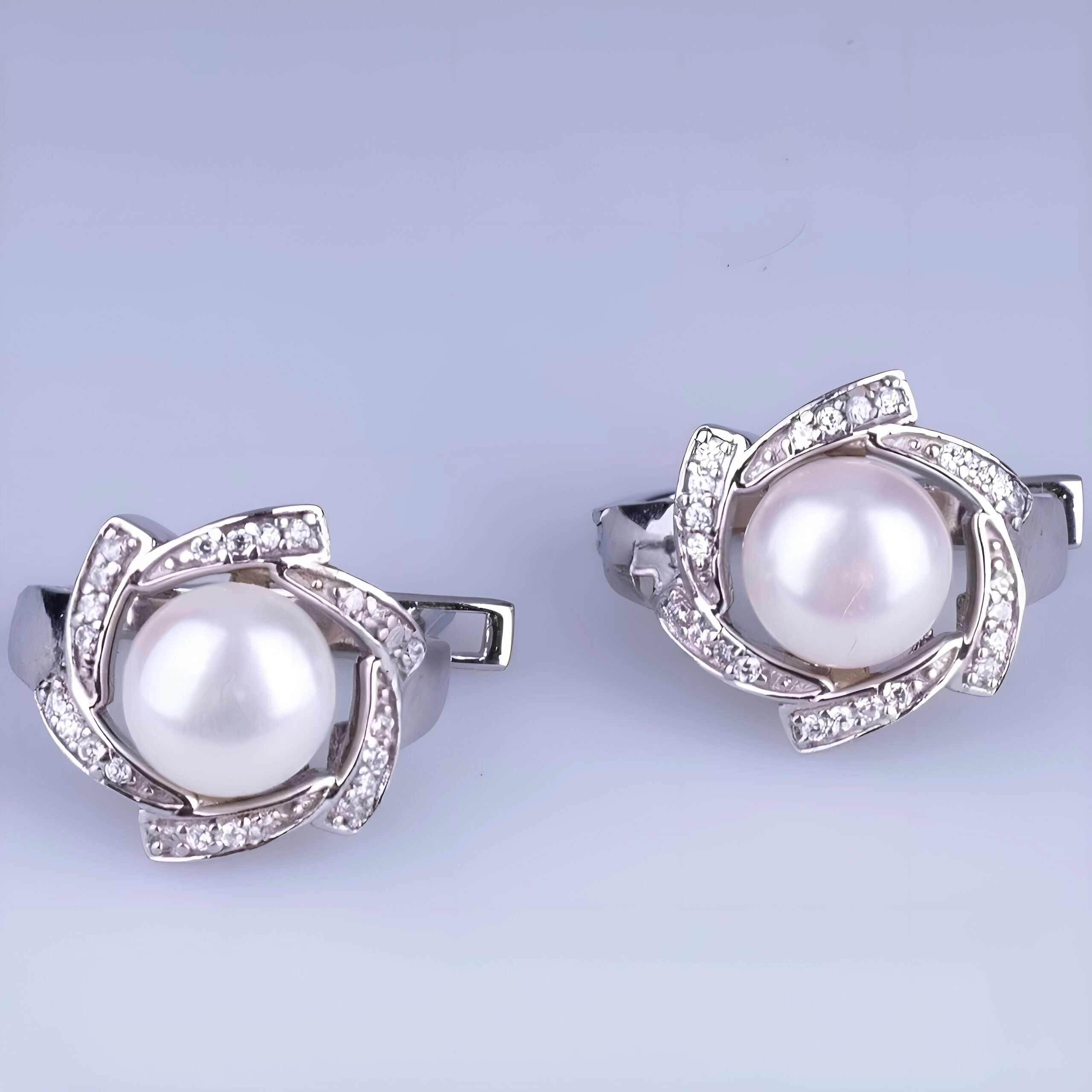 серьги с жемчугом серебряные