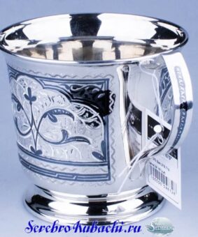 серебряная большая кружка