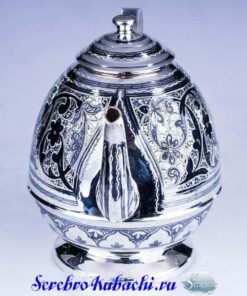 большой серебряный заварочный чайник