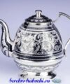 большой серебряный заварочный чайник