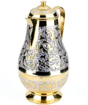 Серебряный сервиз для воды "Позолоченный" 6 большой позолоченный серебряный кувшин