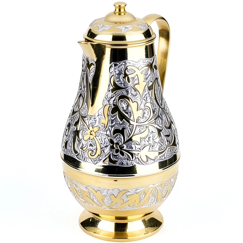 Серебряный сервиз для воды "Позолоченный" 2 большой позолоченный серебряный кувшин