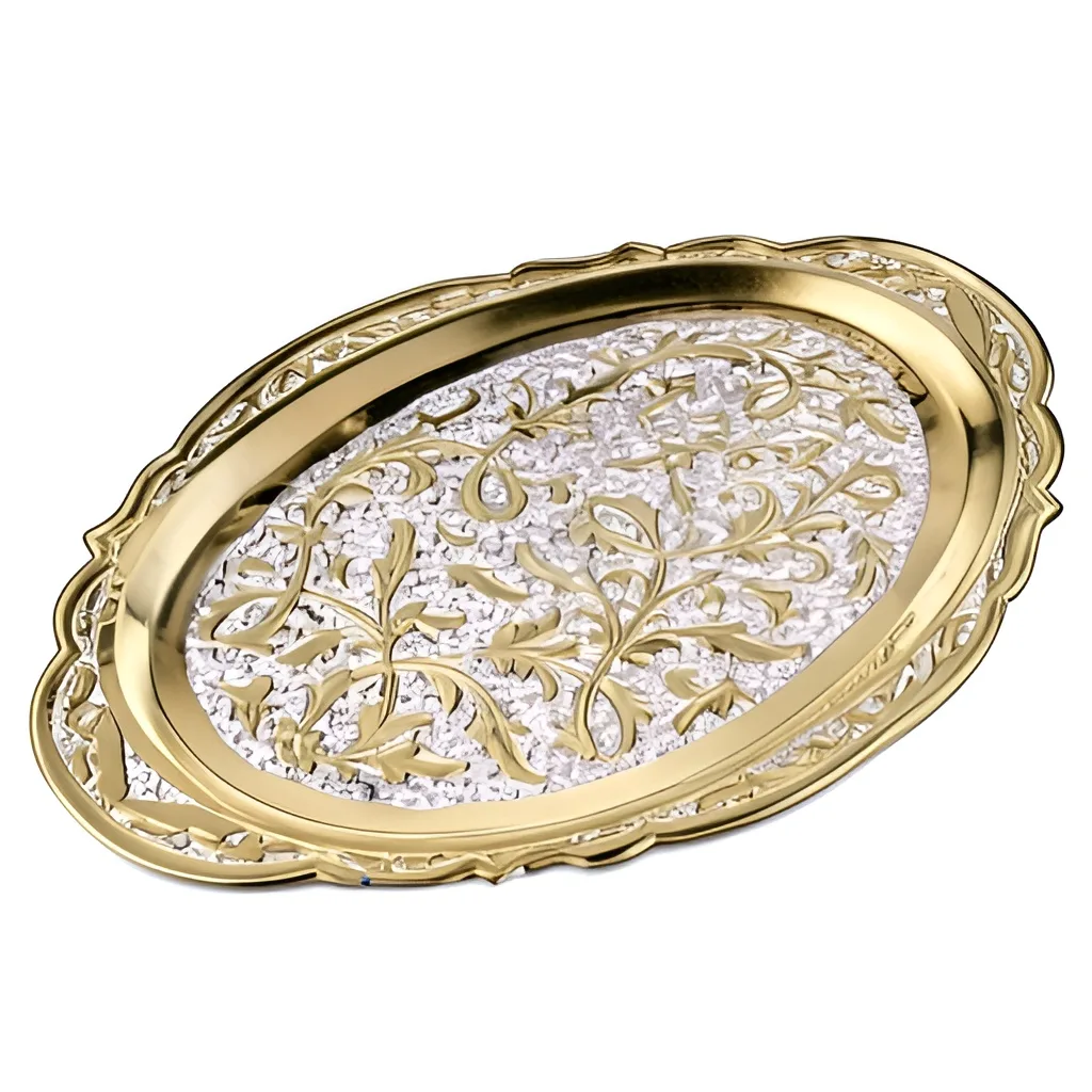 Серебряный сервиз для воды "Позолоченный" 3 большой позолоченный серебряный поднос