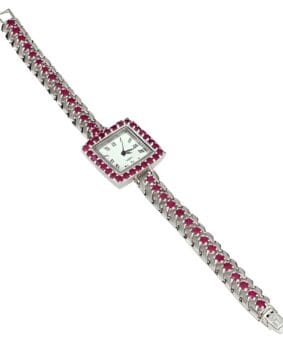 Часы серебряные с рубинами