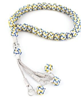 Цветные серебряные четки