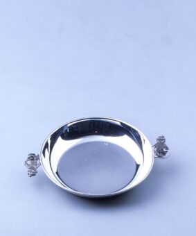 серебряная детская тарелка