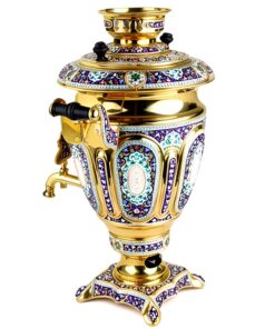 эксклюзивный серебряный самовар с эмалью