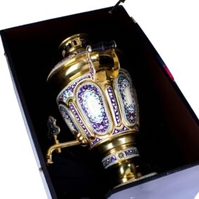 Эксклюзивный серебряный самовар с эмалью 16 Эксклюзивный серебряный самовар с эмалью