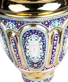 Эксклюзивный серебряный самовар с эмалью