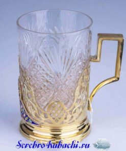 серебряный подстаканник с эмалью