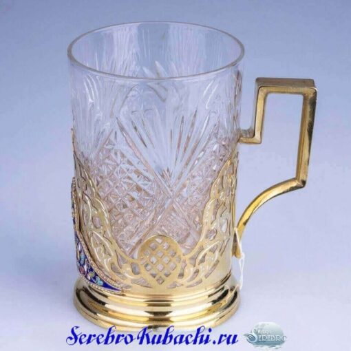 эмалевый серебряный подстаканник