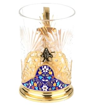 эмалевый серебряный подстаканник