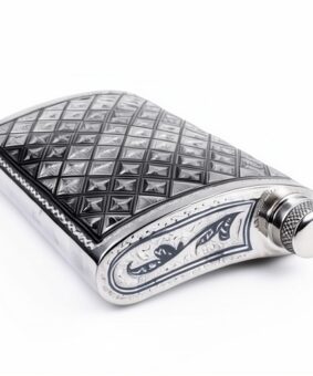 Фляжка подарочная серебряная