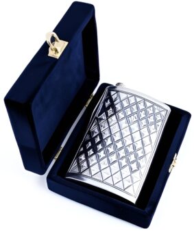 Фляжка подарочная серебряная