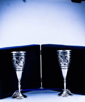 серебряные свадебные бокалы
